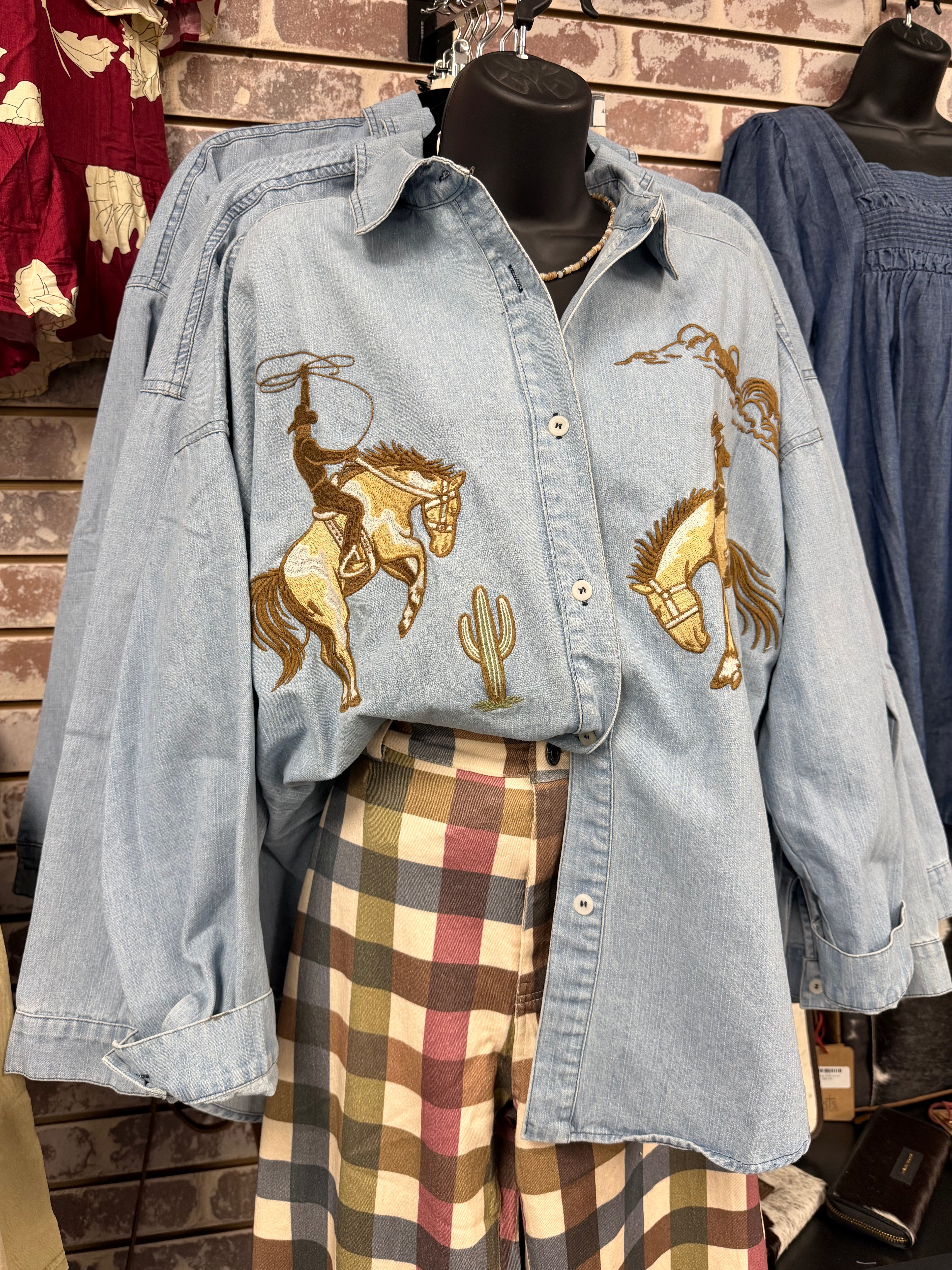 Western Cowboy Denim Top