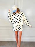 Polka Dot Crop Sweatshirt