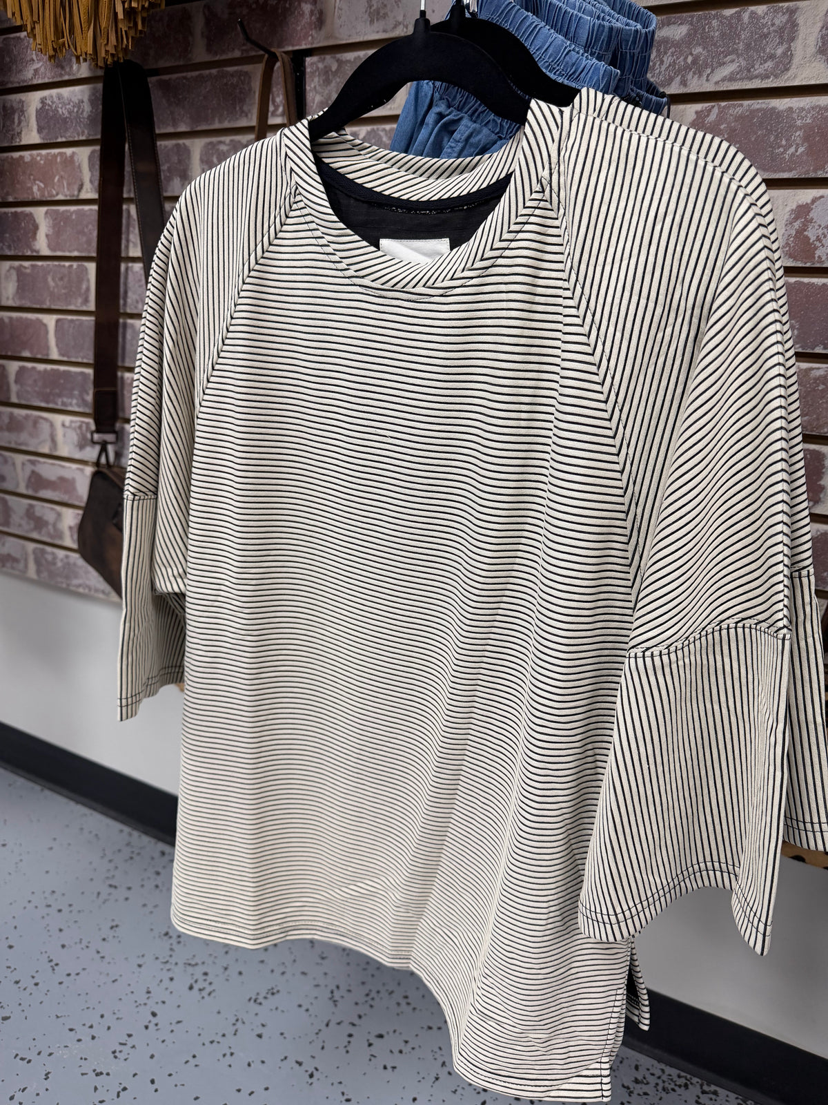 Striped 3/4 Sleeve Top