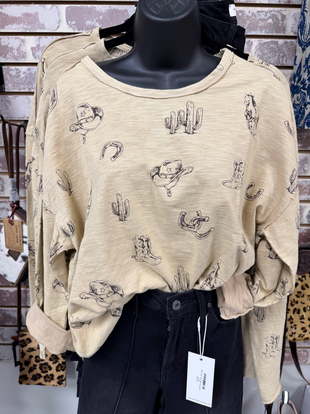 Western Print Long Sleeve