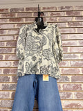 Charcoal Abstract Print Top