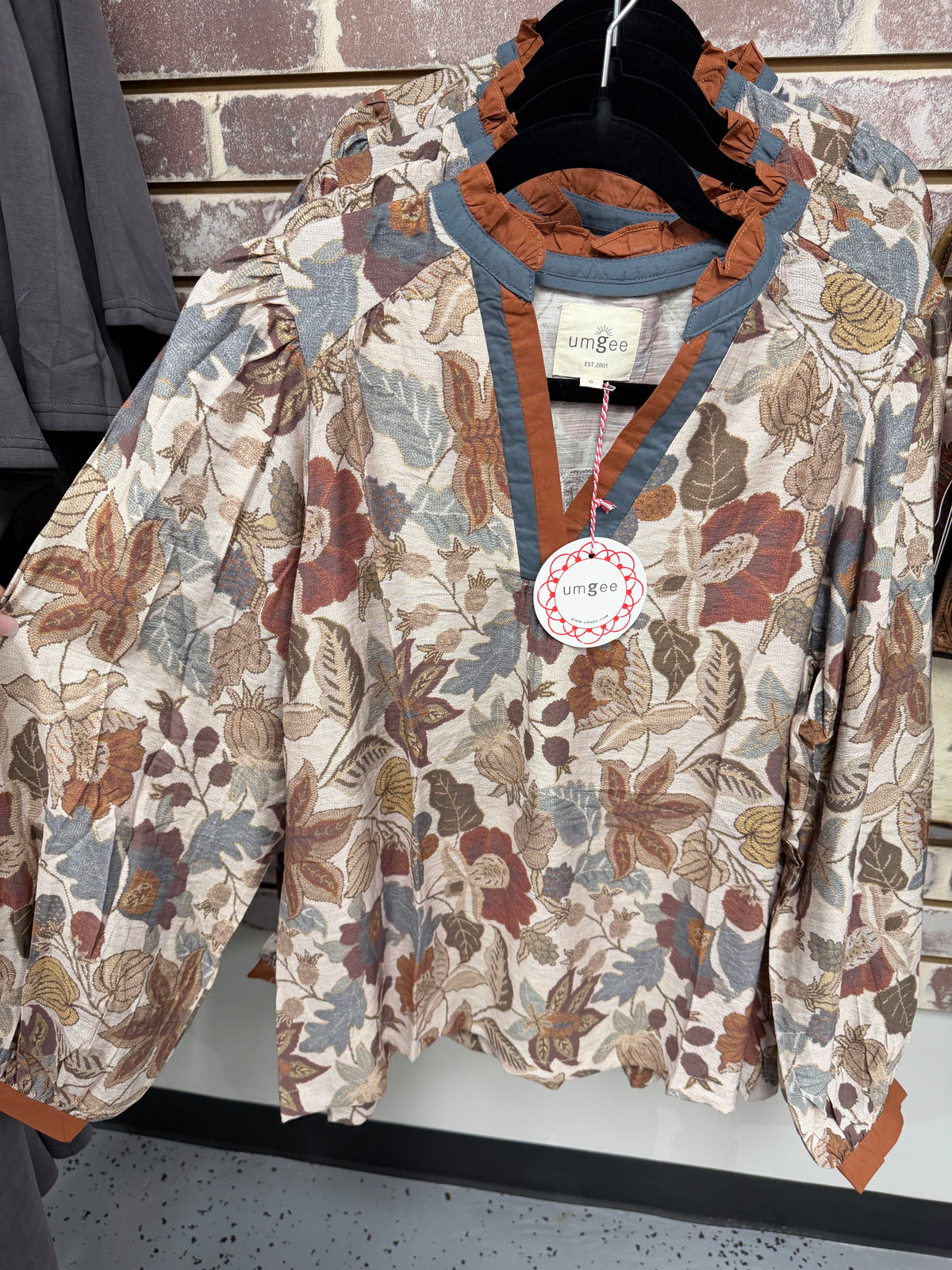 Rust Floral Mix Top