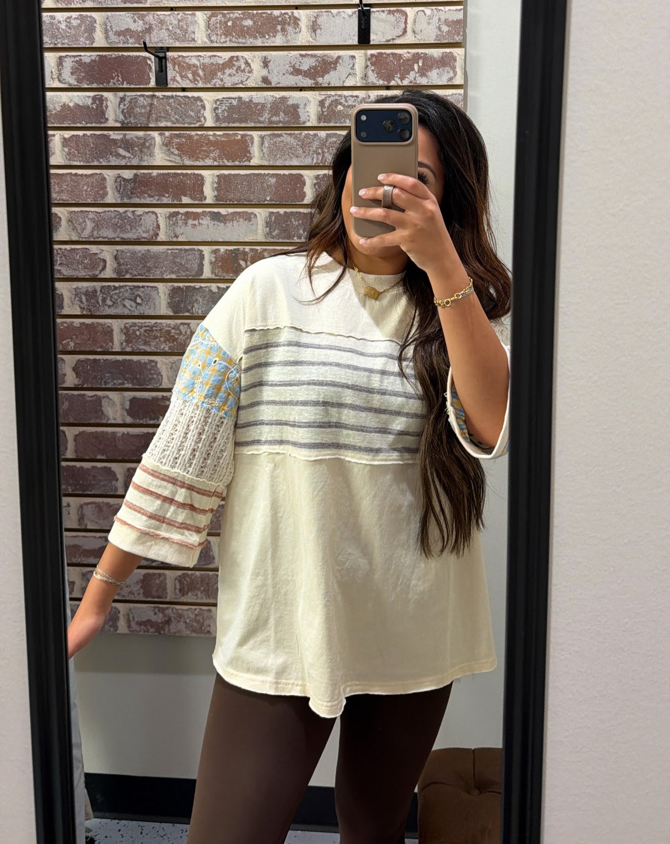 Ivory Mix Print Top