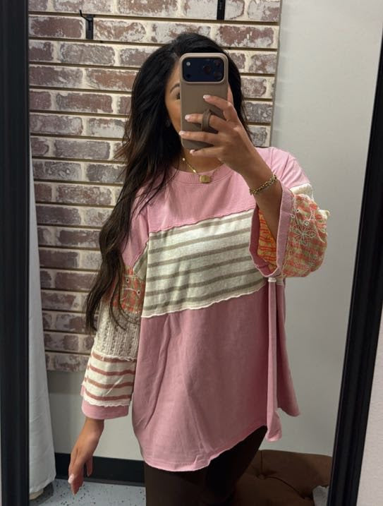Pink Multi Mix Top Plus
