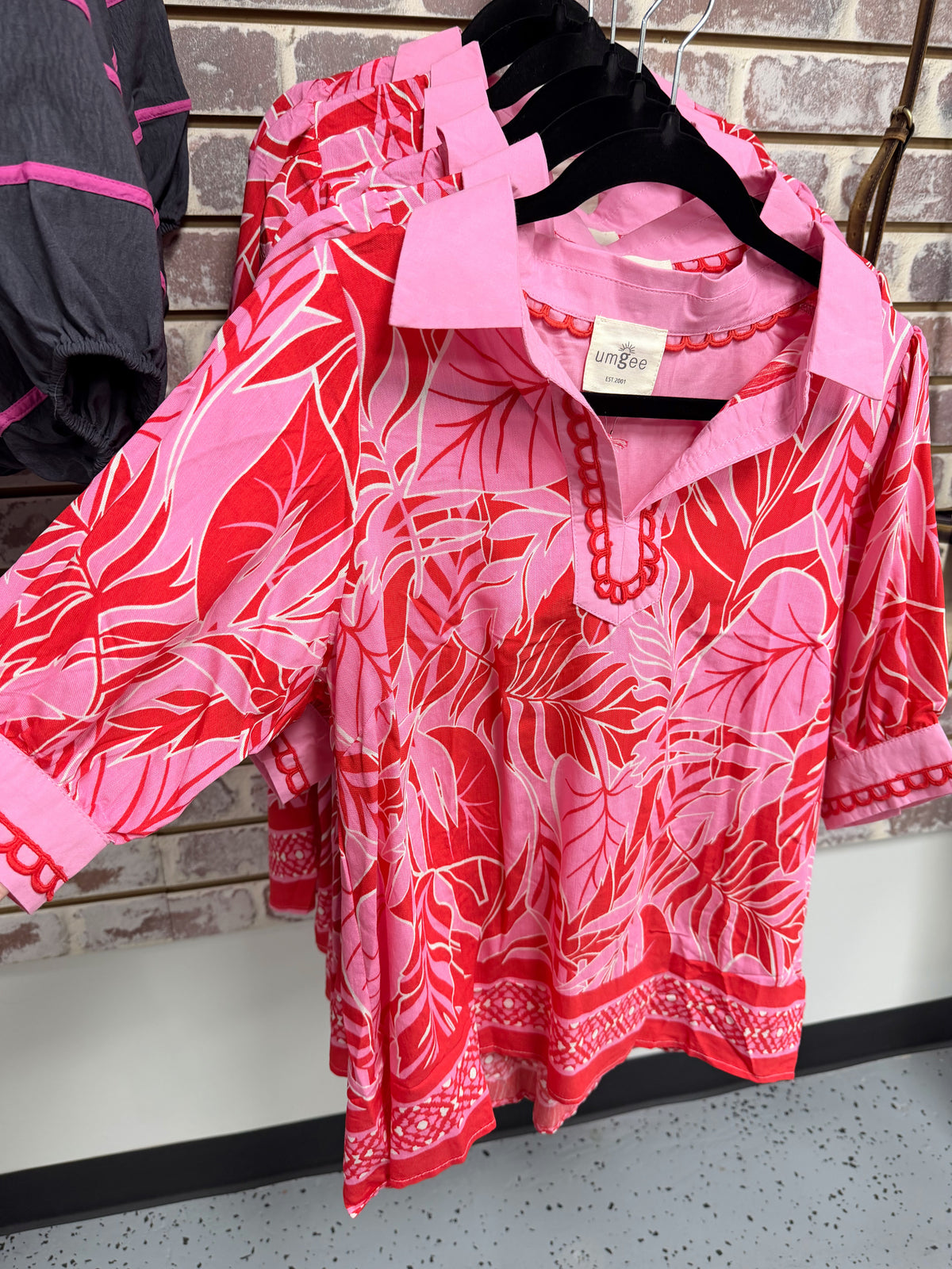 Red Tropical Blouse
