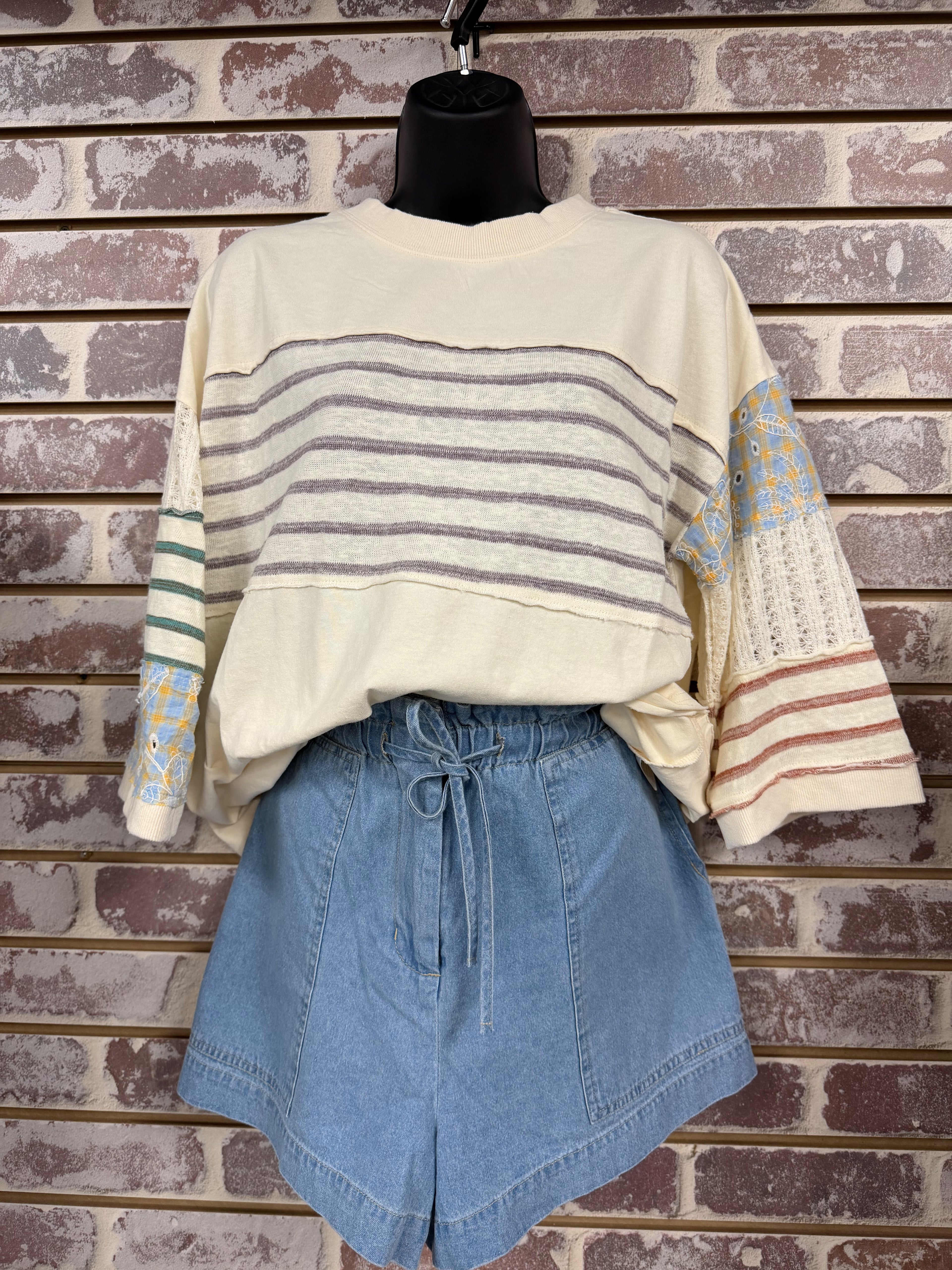Ivory Mix Print Top