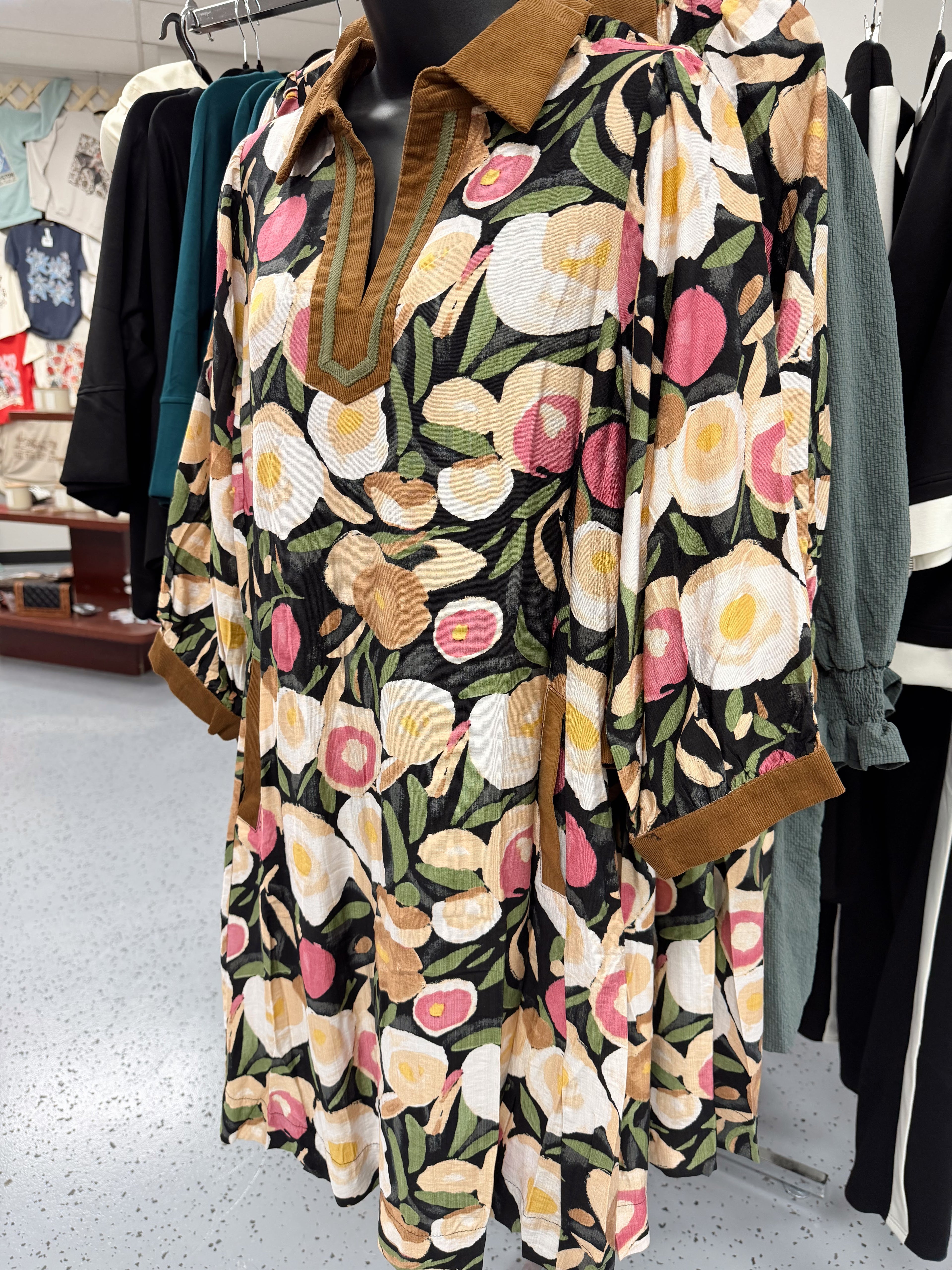 Black Floral Mix Dress
