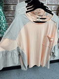 Peach Mix Print Top