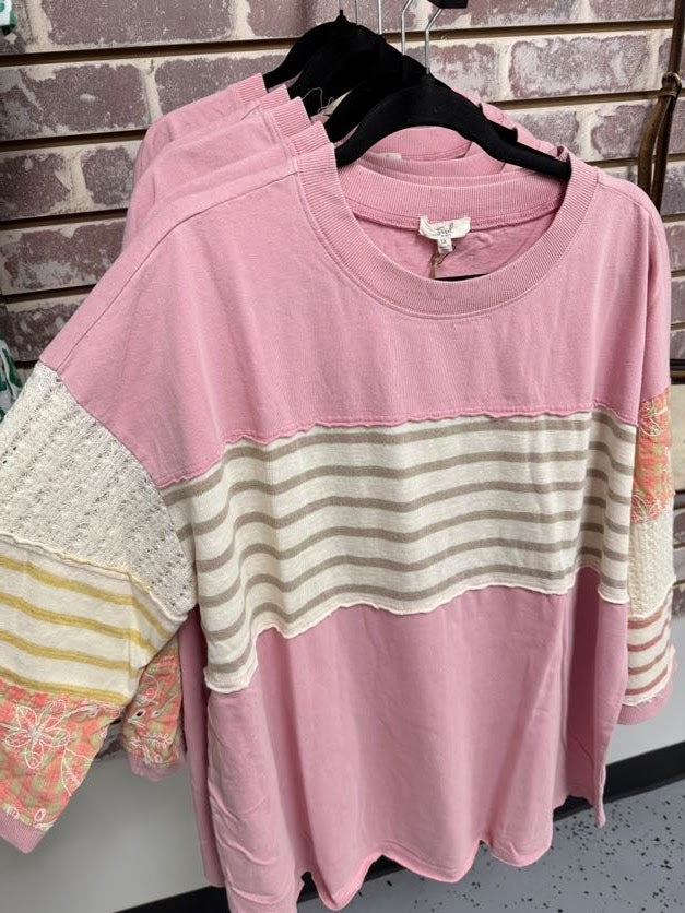 Pink Multi Mix Top Plus