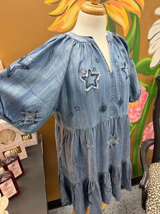 Emroidered Star Dress