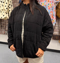 Faded Black Quilted Jacket
