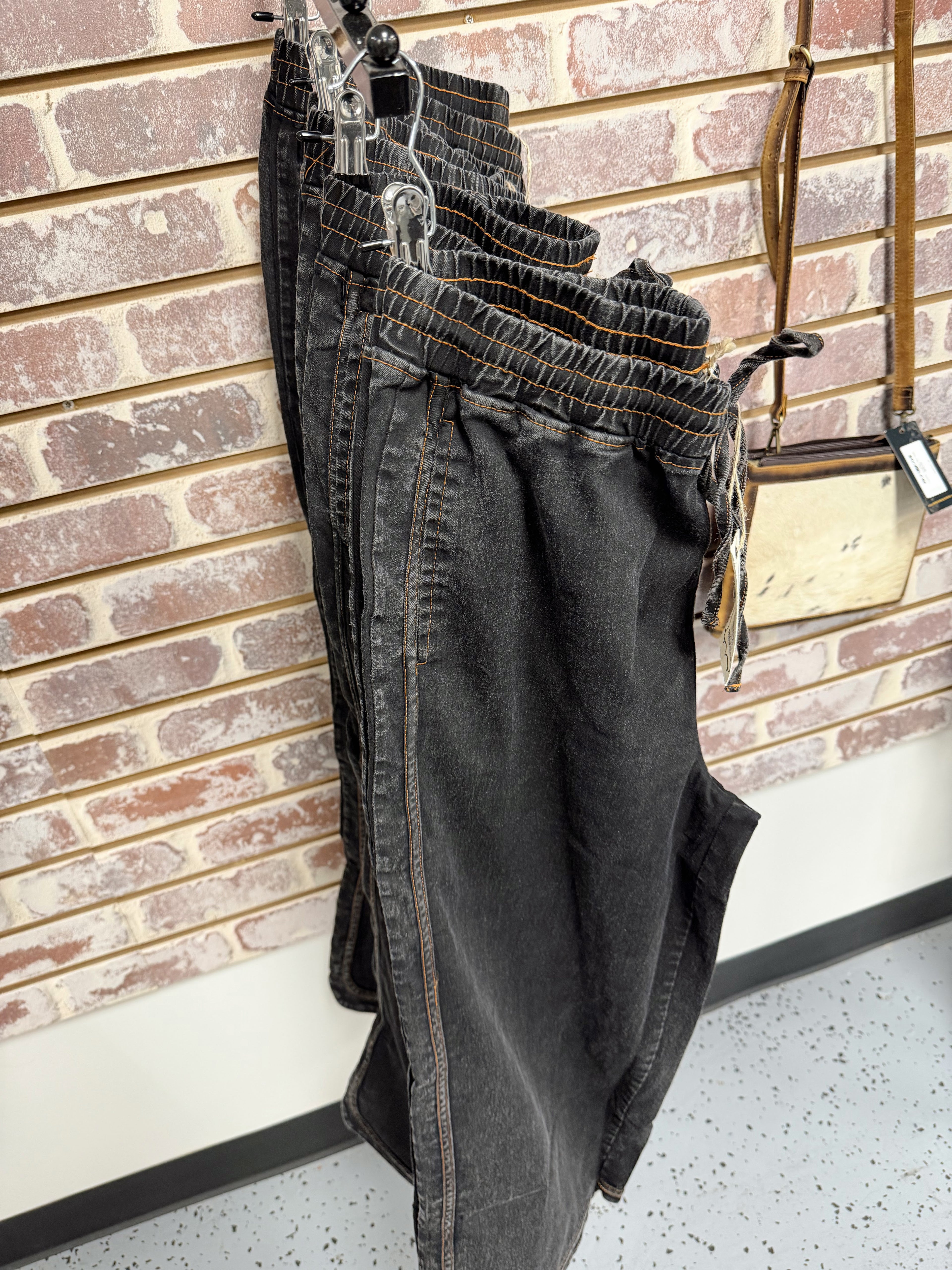 Black Mineral Wash Pants