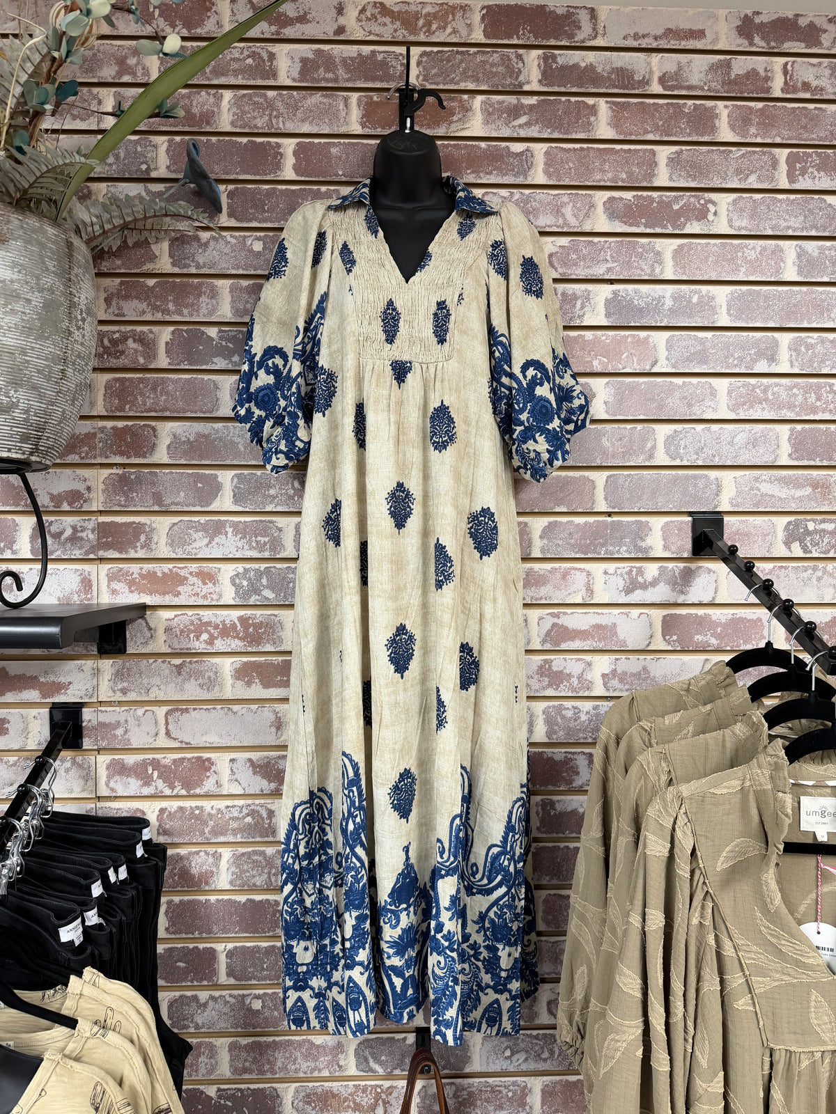 Navy/Beige Maxi Dress