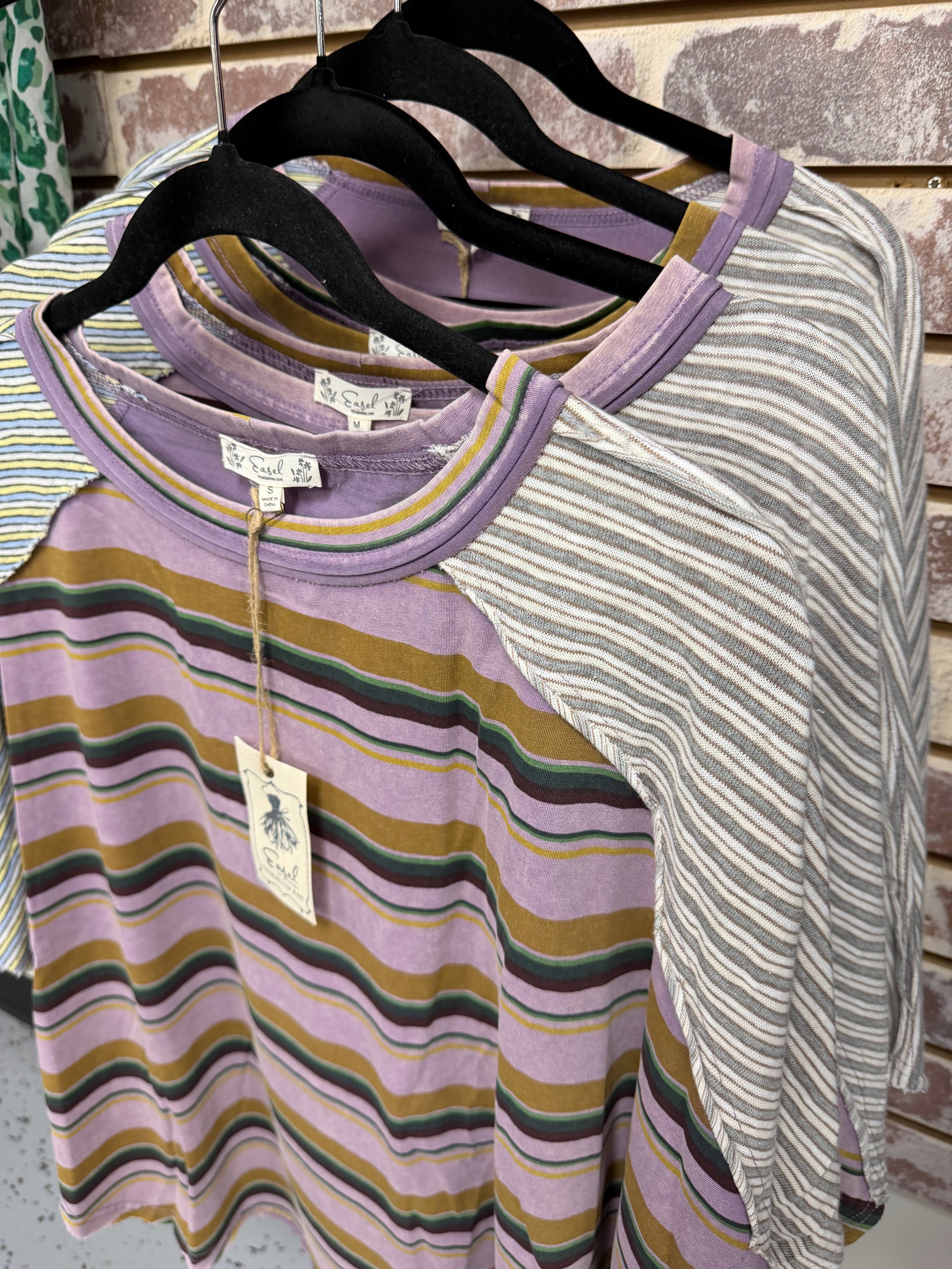 Dusty Lavender Striped Top