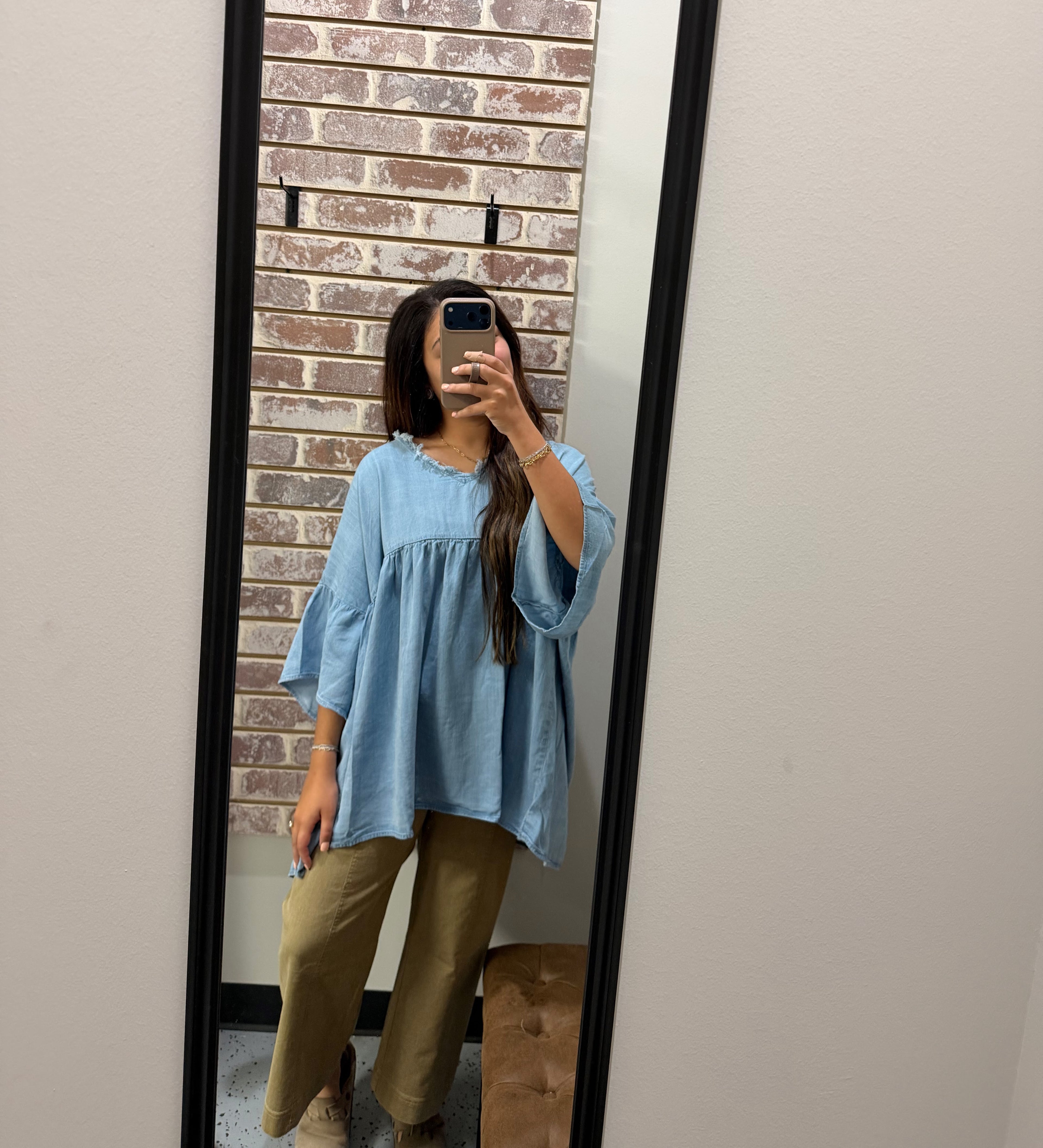 Chambray Denim Top