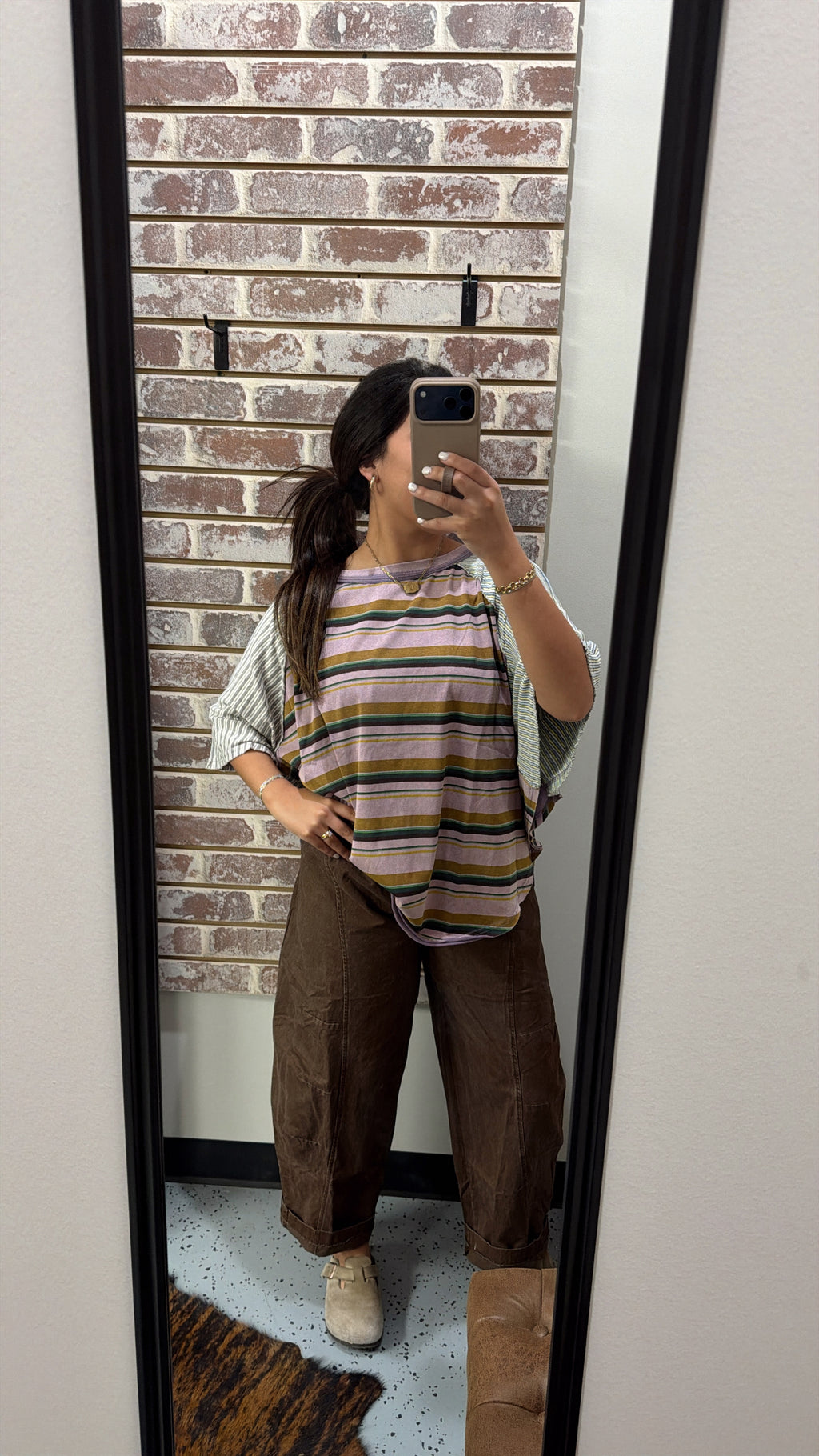 Dusty Lavender Striped Top