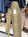 Brown Python Print Wide Leg