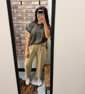 Tan Mineral Washed Barrel Pants